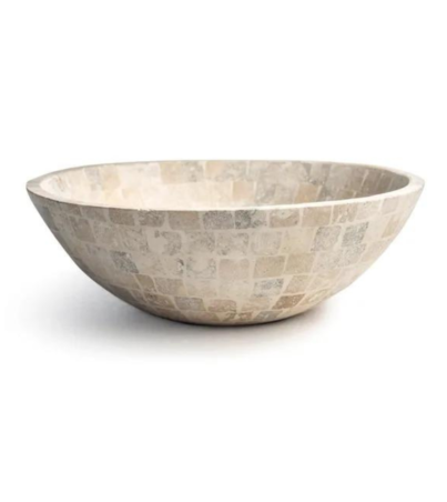 MESADA DE MARMOL ARTESANAL REDONDA TRAVE